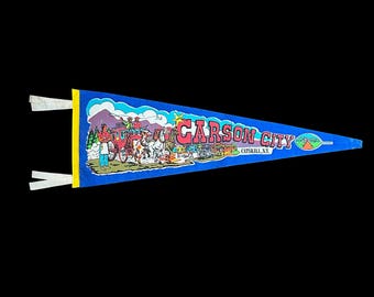 Vintage Carson City  - Catskill NY Felt Pennant - Catskill Mountains Souvenir