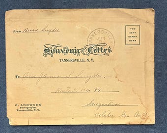 Vintage Souvenir Letter, Tannersville New York - Pictorial Booklet with 8 Views - Postmarked 1908