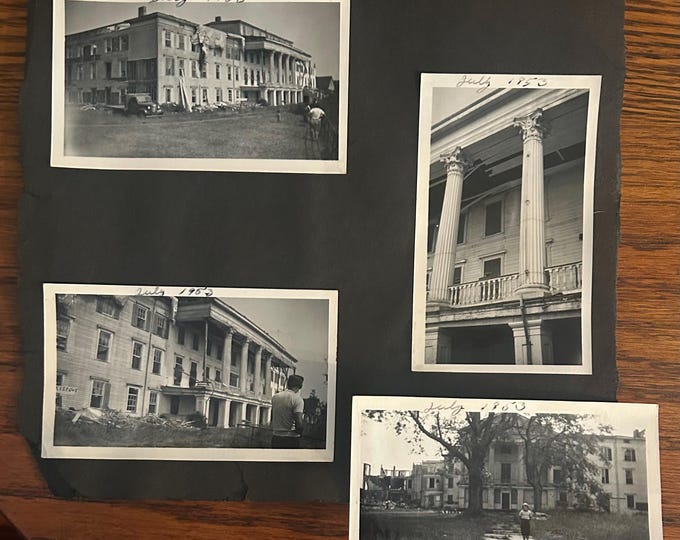 Set of 4 Vintage Photographs of the  Catskill Mountain House in Ruin - 1953 - Catskill Mountains Memorabilia
