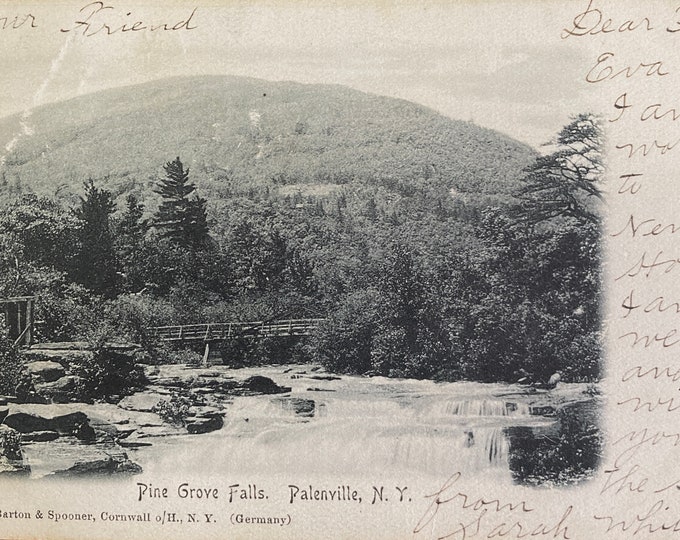 Pine Grove Falls - Palenville New York - Vintage Catskill Mountains Postcard - Kaaterskill Creek