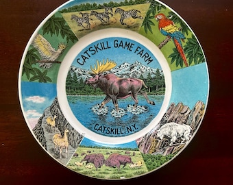 Vintage Catskill Game Farm Souvenir Plate - Excellent Condition - Catskill Mountains Memorabilia of a bygone time -  Great Memories