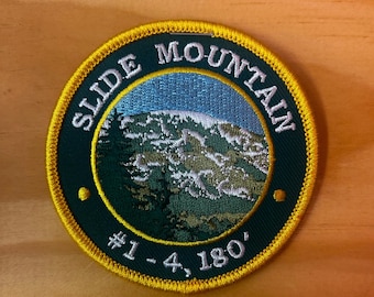 Slide Mountain Patch- Fully Embroidered -  Iron On/Sew On - Catskill Mountains - Hiking the Mountains!