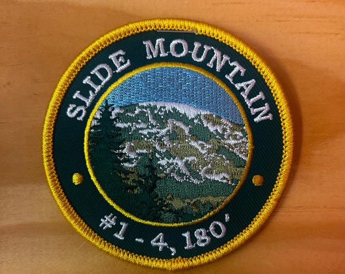 Slide Mountain Patch- Fully Embroidered -  Iron On/Sew On - Catskill Mountains - Hiking the Mountains!