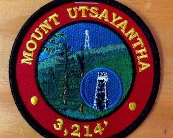 Mount Utsayantha Patch- Fully Embroidered -  Iron On/Sew On - Catskill Mountains - Hiking the Mountains!