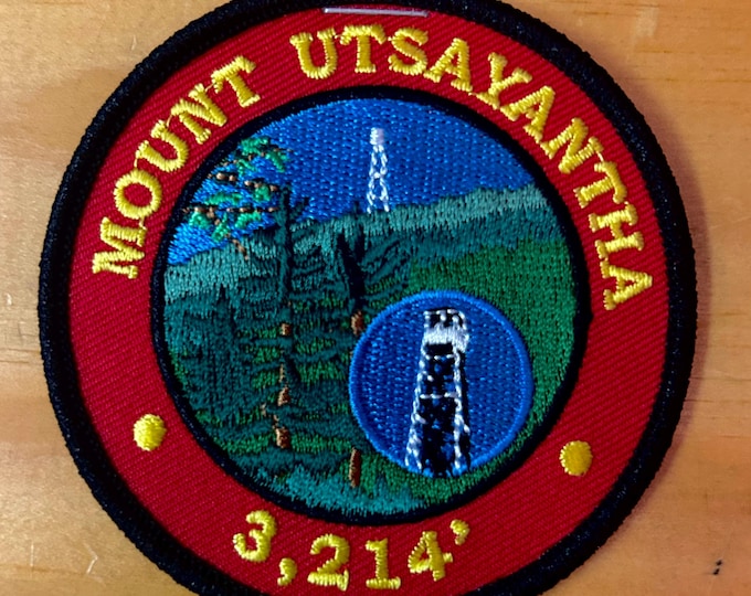 Mount Utsayantha Patch- Fully Embroidered -  Iron On/Sew On - Catskill Mountains - Hiking the Mountains!