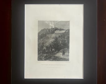 View of the Catskill Mountain House, NY - Original Print, Circa 1831 - After Thomas Cole - Hudson River School