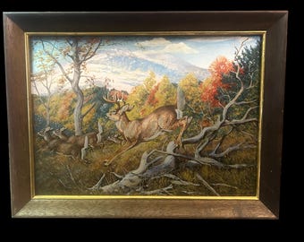 Vintage Catskill Game Farm Foil Print - Framed - Mid-Century Souvenir Wall Art – Upstate New York Memorabilia