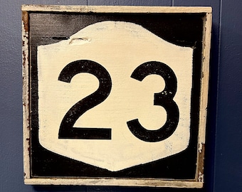 Route 23  - Hand Made Wood Sign - Made from Reclaimed Barn wood in the Catskill Mountains
