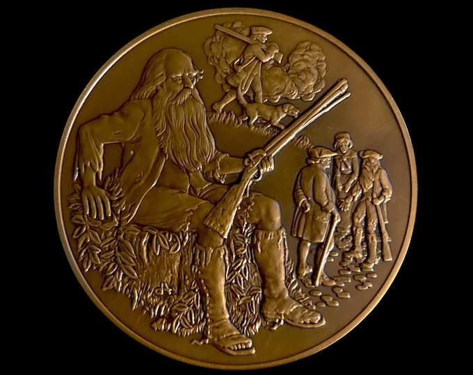 Rip Van Winkle -  Solid Bronze Medal - Franklin Mint 1981 with Calendar on the back