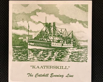 Kaaterskill - The Catskill Evening Line  - Commemorative Tile - Vintage Catskill Mountains and Hudson River Collectible
