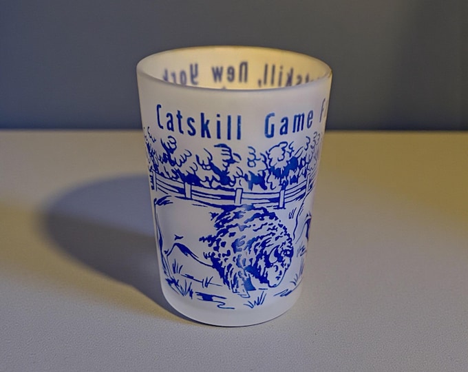 Catskill Game Farm Double Shot Glass - Catskill Mountains Vintage Souvenir