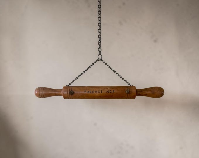 Vintage Catskill Mountains Souvenir - Rolling Pin Key Holder - Wood