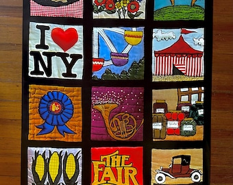 Vintage 1981 I Love NY Travel Poster - The Great New York State Fair  - 1981 - Syracuse New York - Quilt Poster