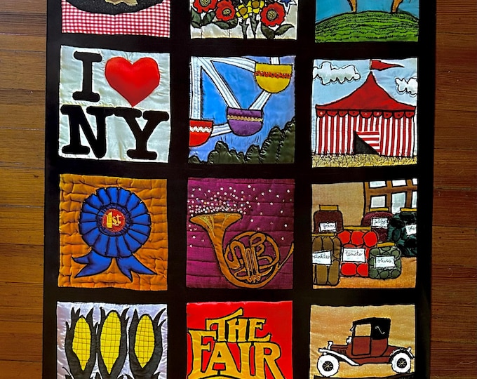 Vintage 1981 I Love NY Travel Poster - The Great New York State Fair  - 1981 - Syracuse New York - Quilt Poster