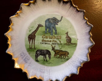 Vintage Catskill Game Farm Souvenir Plate - Catskill Mountains Memorabilia - Catskill New York