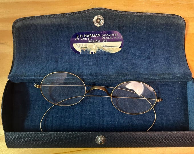 Vintage Eye Glasses with case - B H Harmon - Catskill New York