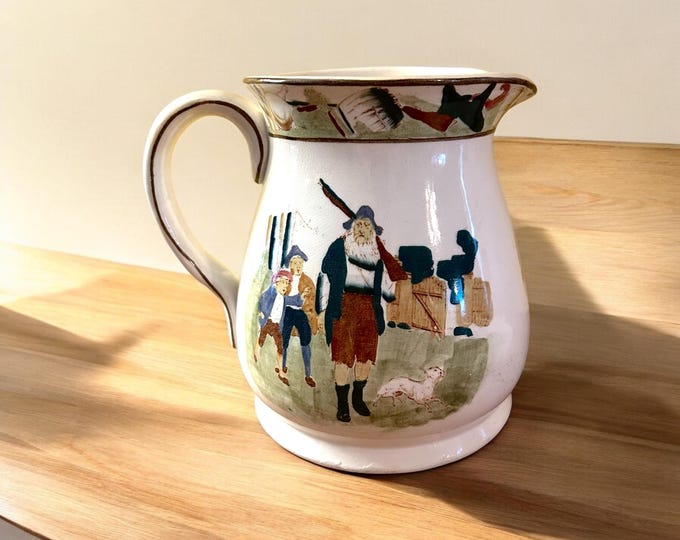 Rare Vintage Rip Van Winkle Pitcher - Buffalo Pottery - Circa 1908 - Catskill Mountains - Washington Irving-Joseph Jefferson-New York China