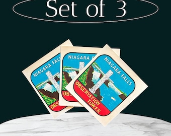 Vintage Niagara Falls  Decals - Set of Three - New York State Memorabilia Souvenir