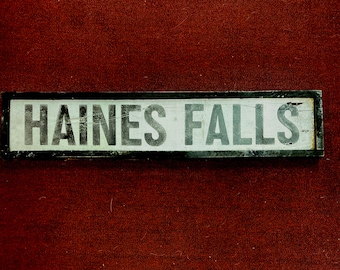 Haines Falls NY Sign - Handmade of salvaged vintage Barn Wood - Made in New York - Catskill Mountains