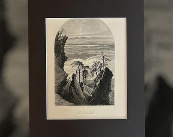 The Catskills Sunrise From South Mountain by Harry Fenn  1873 Original 19th Century Engraving showing the sunrise from the Catskill Mt House