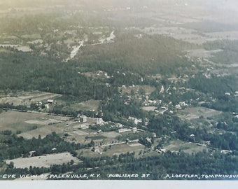 Birds eye View of Palenville, NY - Vintage Catskill Mountains Postcard  - A. Loeffler