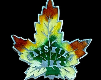 Vintage Sterling Silver Catskill Mountains Souvenir Pin - Maple Leaf Design