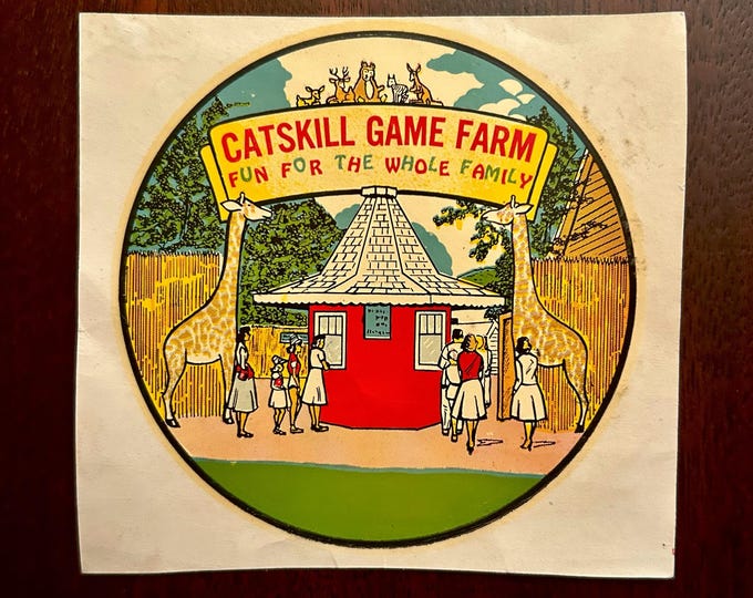 Vintage Catskill Game Farm Decal - Catskill Mountains Memorabilia Souvenir