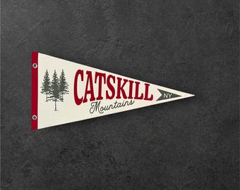 Catskill Mountains Canvas Pennant  12 x 24 - NEW - Catskill Mountain Souvenir