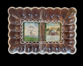 Vintage Catskill Game Farm Glass Candy Dish - Rare and Unique - Catskill Mountains Memorabilia