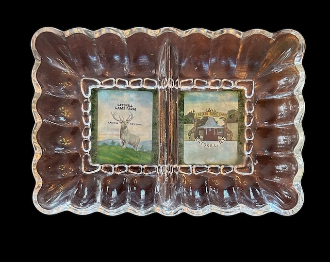 Vintage Catskill Game Farm Glass Candy Dish - Rare and Unique - Catskill Mountains Memorabilia