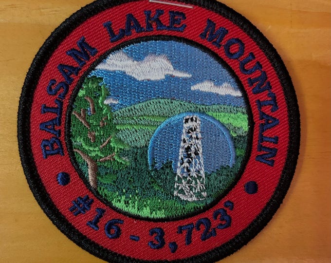 Balsam Lake Mountain Patch- Fully Embroidered -  Iron On/Sew On - Catskill Mountains - Hiking the Mountains!