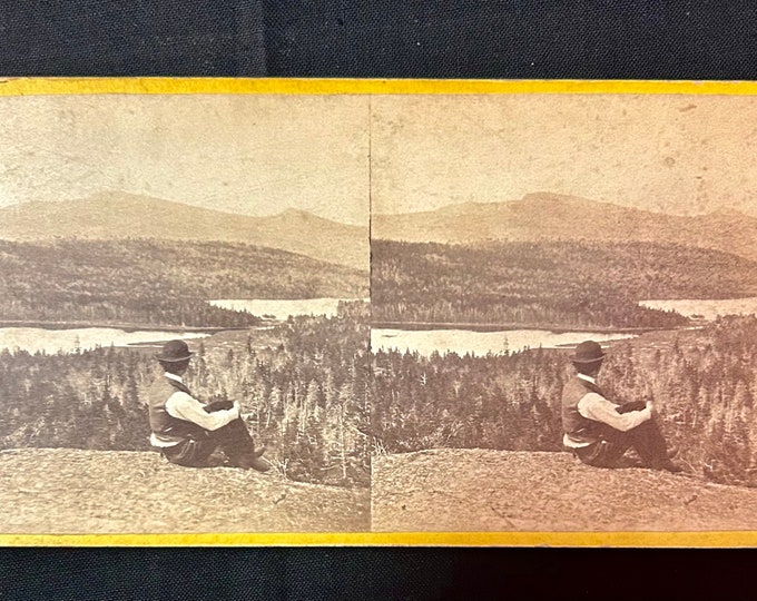 The Valley of the Lakes from North Mountain - High Peak and Round Top - Catskills Mountains  Stereoview - Stereoscope - E. & H.T. Anthony