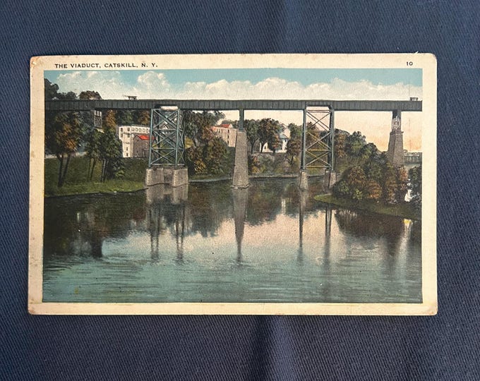 Vintage Catskill New York Postcard - The Viaduct, Catskill NY - Postmarked 1929