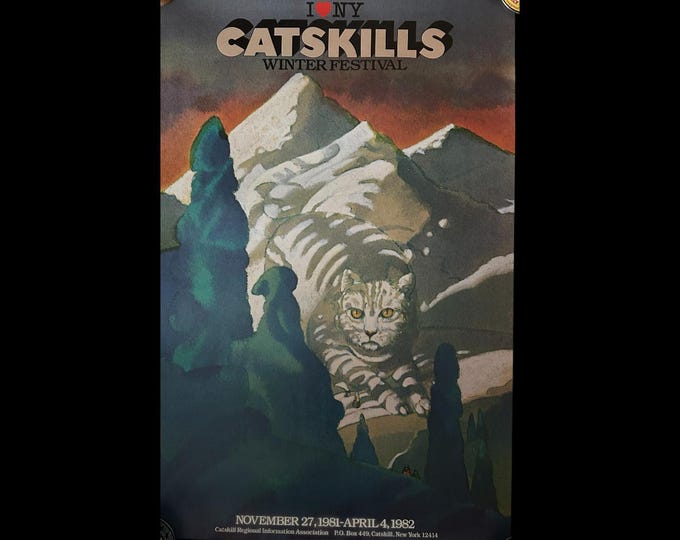 Milton Glaser Catskill Mountains - I Love NY -  Catskill Winter Festival - Original Poster - 1982 Very Good Condition,