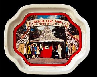 Vintage Catskill Game Farm Souvenir Tray - Catskill Mountains Memorabilia