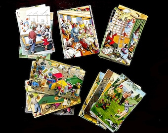 Collection of Alfred Mainzer Anthropomorphic Cat Postcards - 78 Postcards in Collection