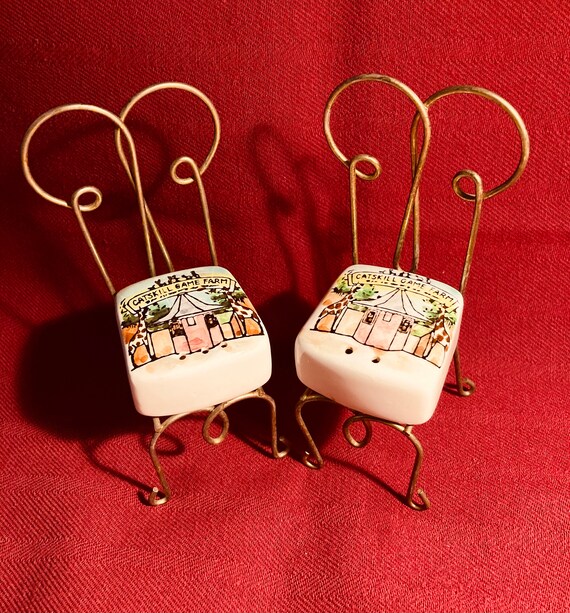 Vintage Catskill Game Farm Souvenir Salt & Pepper Shakers Etsy