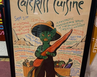 Milton Glaser Catskill Cuisine Poster - 2000 - Windows on the World, World Trade Center - Catskill Mountains