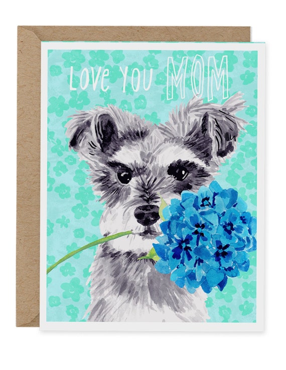 Schnauzer dog Best Mum Thank You Mother/'s Day card – Birthday