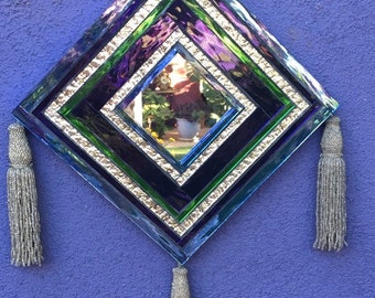 Stained Glass Mosaic "Ojo De Dios" Mirror