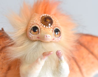 Dragon Ooak Toy Flexible Body Plush Fantasy Doll Creature Animal Art Doll Collectible SaponyukArtDolls