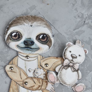 Sloth Paper Toy Sloth Gifts, Sloth Ornament, Paper Sloth, Paper Toys, Paper Crafts ...