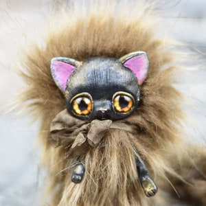 Cat Ooak Toy Fantasy Kitty Plush Toys Creature Kitty Sculpture Mini Art Doll SaponyukArtDolls