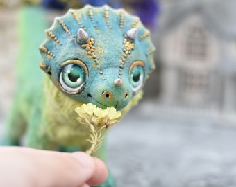 Dinosaur doll, green dinosaur,  fantasy creature,  fantasy animal, toy ooak dinosaur, creature dinosaur