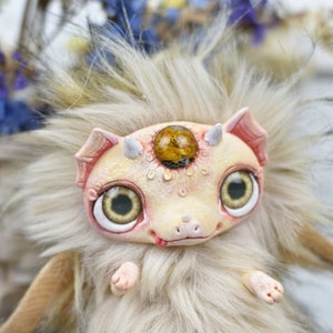 Drago Ooak Giocattolo Peluche Bambola Fantasy Creatura Animale Arte Bambola Da Collezione SaponyukArtDolls
