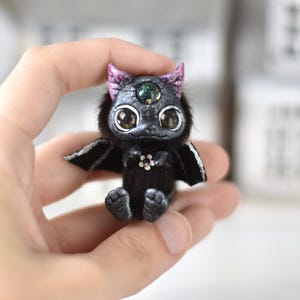 Tiny Dragon Ooak Toy Miniature Plush Fantasy Doll Creature Animal Art Doll Collectible SaponyukArtDolls