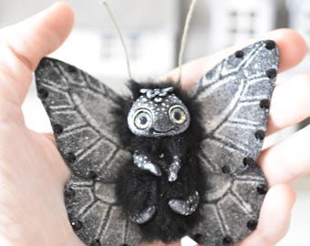 Butterfly Ooak Toy Miniature Moth Fantasy  Plush Bug Collectible Sculpture Art Doll  Little Toys Butterfly SaponyukArtDolls