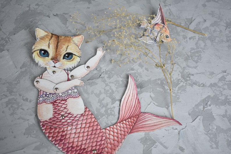 Que faire à la maison Impression chat Sirène chat coloriage - Etsy France