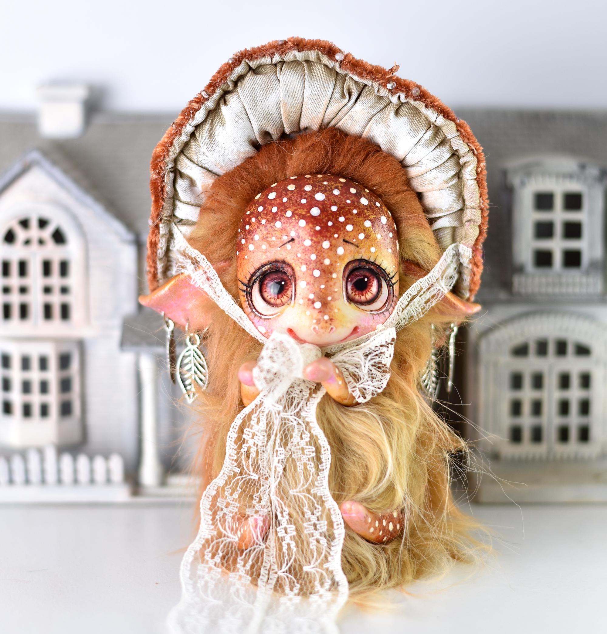 Mushroom Ooak Toy Fantasy Creature Art Doll Plush Magical Toy