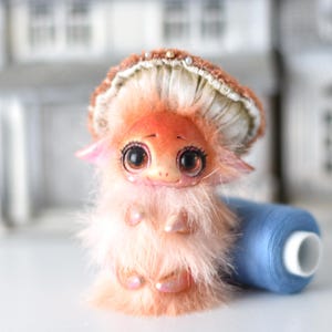 Mushroom Ooak Toy Tiny Fantasy Creature Art Doll Plush Magical Toy Sculpture Wild Forest SaponyukArtDolls